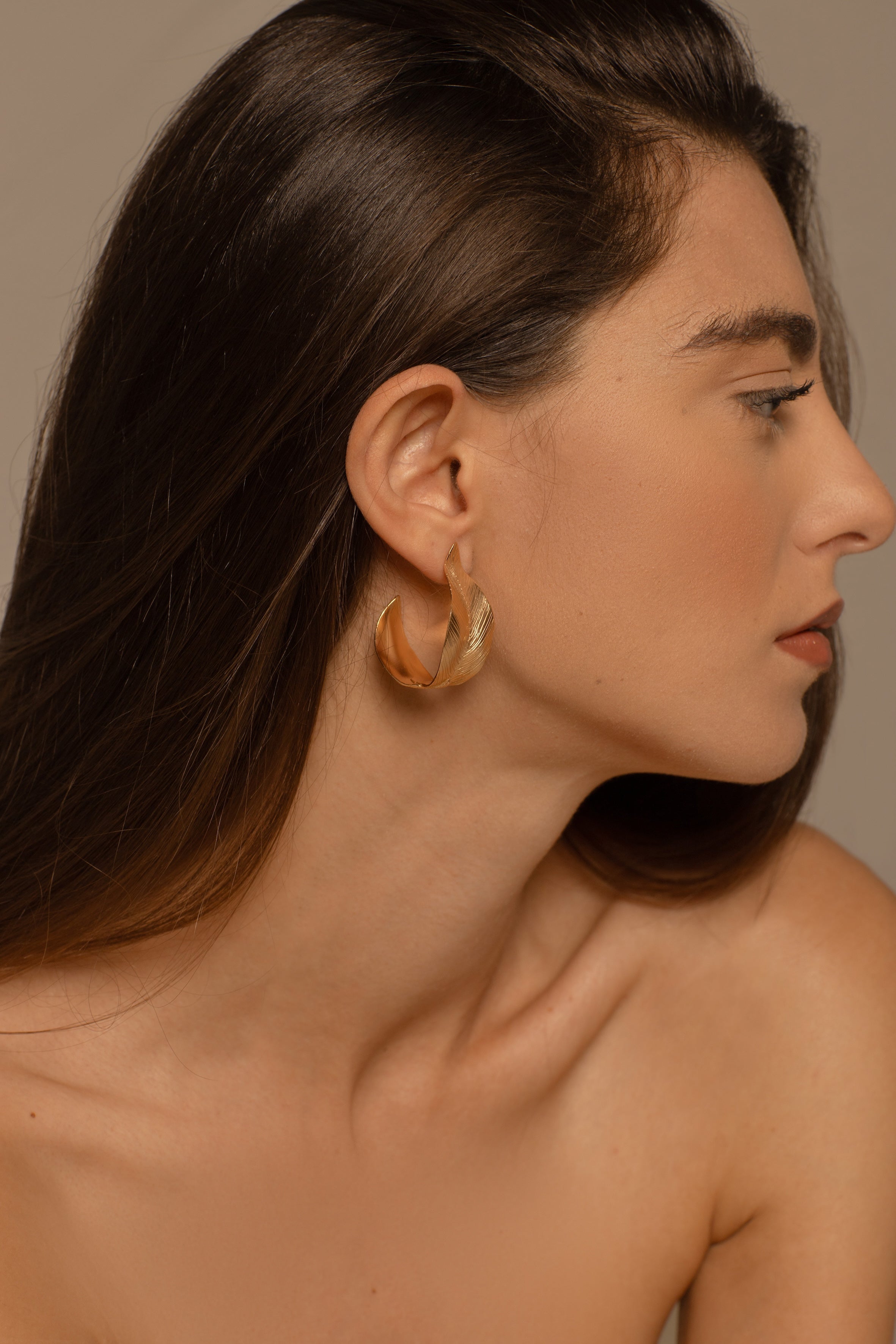 Leaves Hoop Large Earrings