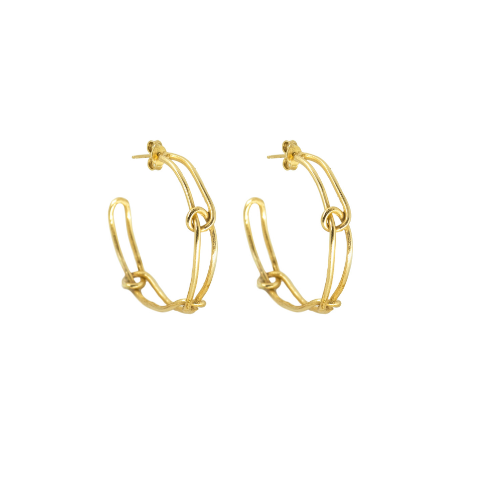 Knot Light Hoop Earrings - Giulia Barela Gioielli/Jewlery