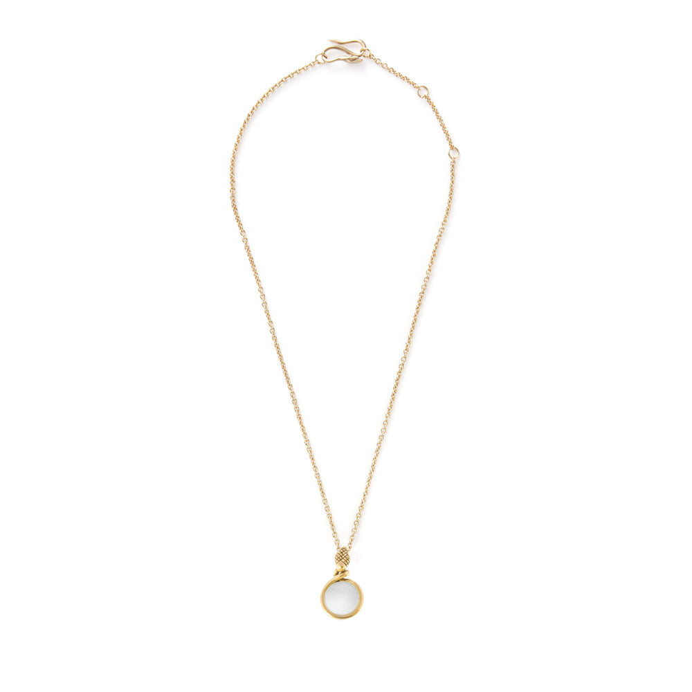 Golden Pendant with Nacre stone by Giulia Barela Jewelry