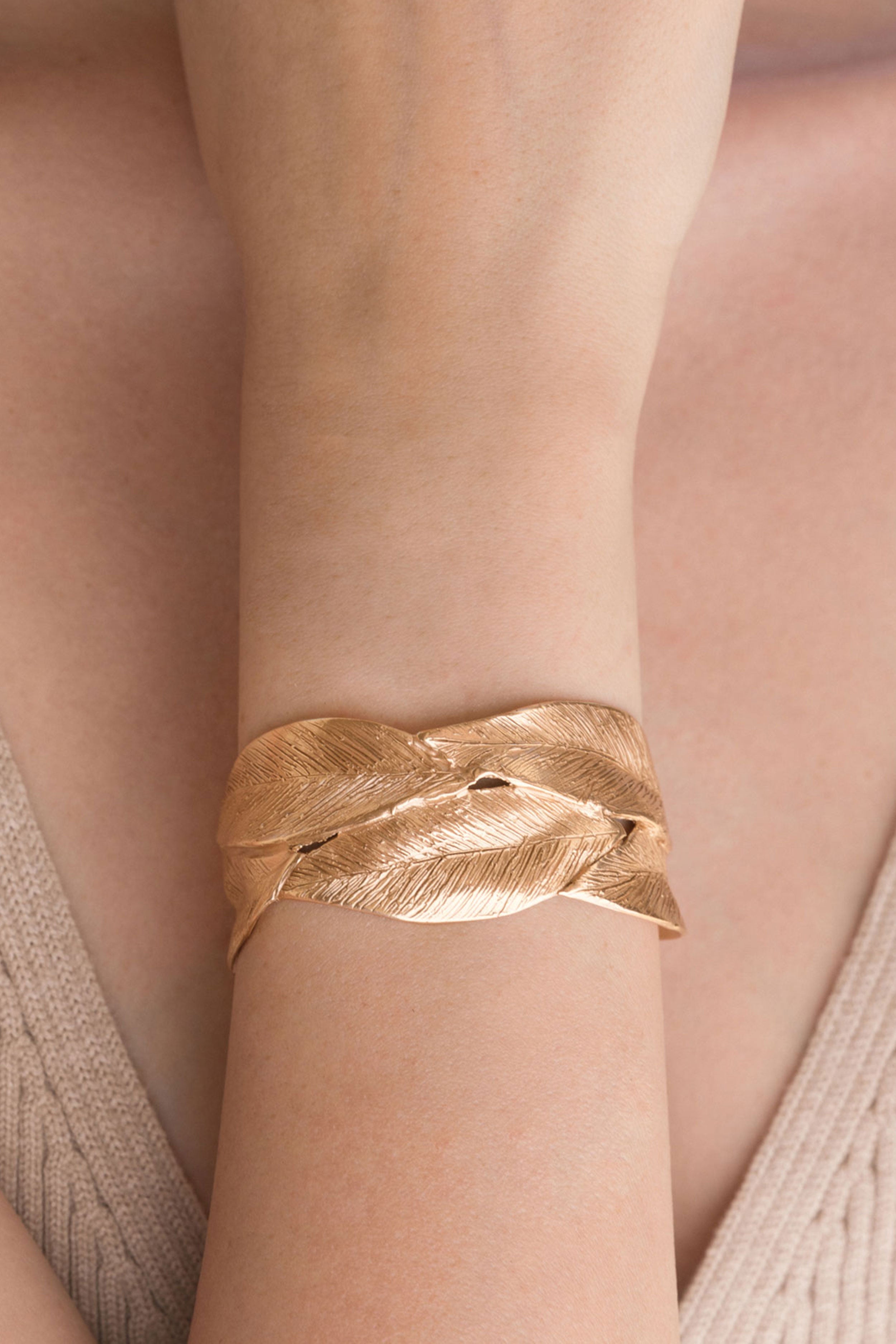 Bracciali - Leaves Double Bracelet - Giulia Barela Jewelry | Gioielli eleganti e particolari fatti in Italia