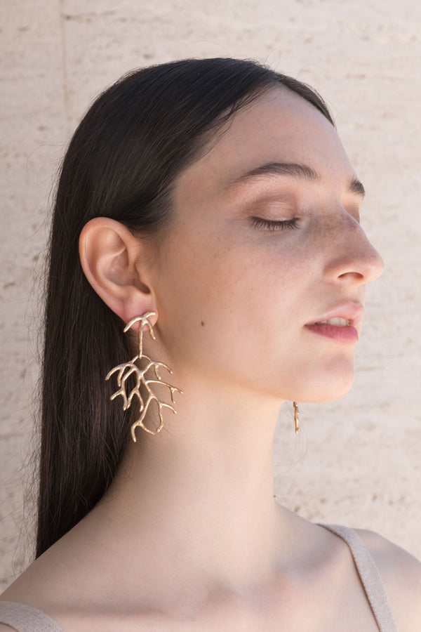 Orecchini - Salix Earrings Gold - Giulia Barela Jewelry | Gioielli eleganti e particolari fatti in Italia