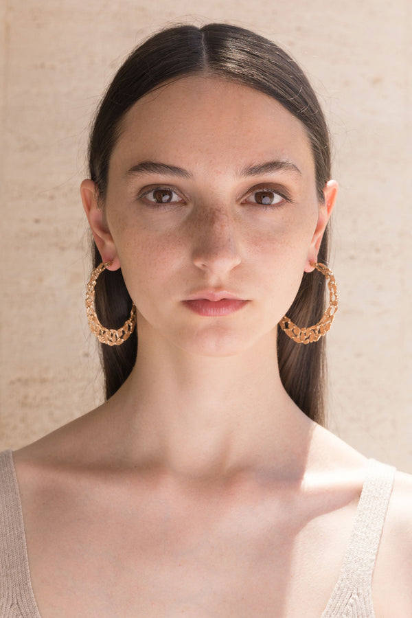 Orecchini - Pebbles Hoop Large Earrings - Giulia Barela Jewelry | Gioielli eleganti e particolari fatti in Italia