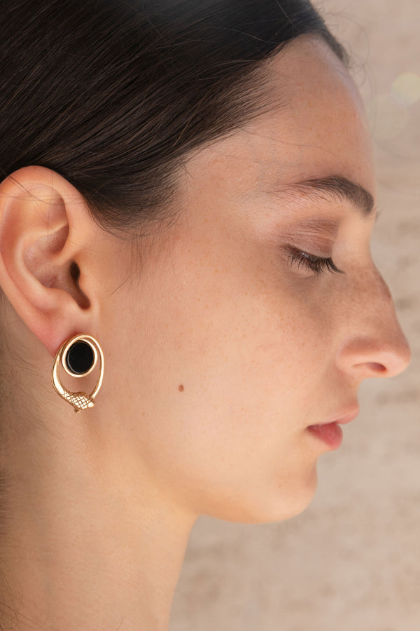 Orecchini - Infinity Earrings Onyx - Giulia Barela Jewelry | Gioielli eleganti e particolari fatti in Italia
