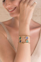 Bracciali - Double Infinity Bracelet Malachite and lapis - Giulia Barela Jewelry | Gioielli eleganti e particolari fatti in Italia