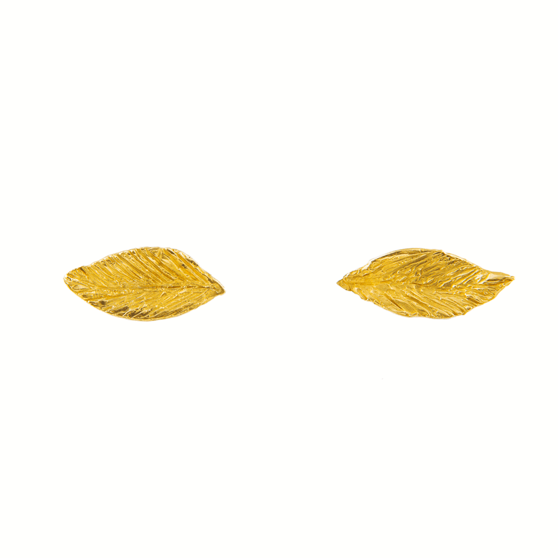 Mini leaves stud earrings by Giulia Barela Jewelry